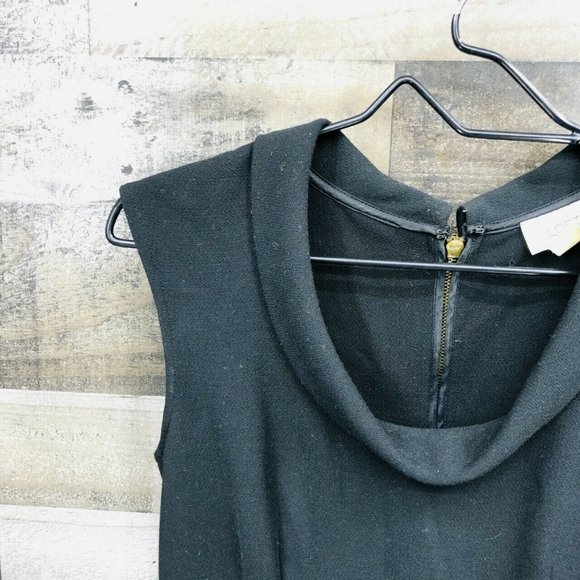 Ann Taylor Loft Draped Cowl Neck Dress Sz 4 Black - Picture 2 of 7